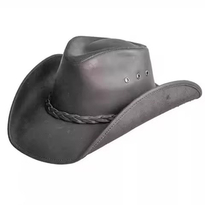 Chapeau de cowboy en cuir de vachette, design léger et haut de gamme, chapeau de voyage décontracté en cuir pour l'extérieur, fabrication professionnelle - Product Image 5