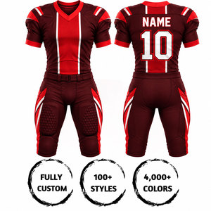 Ensemble d'uniformes de football américain personnalisés pour hommes, sublimés, col en V, manches courtes, polyester respirant, ajustés, toutes saisons - Product Image 3