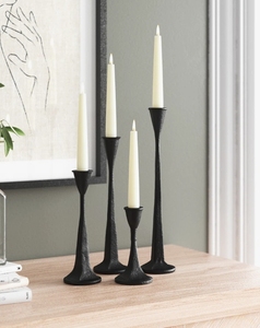 Black Metal Taper Candle Holder-<b>Tall</b> Minimalist Handmade Durable Eco-Friendly Candlestick Stand for Dining <b>Table</b> Centerpiece - Product Image 1