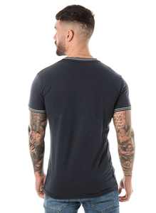 Camiseta Deportiva de Manga Corta para Hombre, Negra y Blanca, con Mangas Raglán, Corte Atlético - Product Image 6