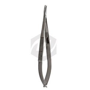 Porte-aiguille Castroviejo courbé 14 cm, micro-chirurgical, à poignée de verrouillage manuelle, en acier inoxydable, pointe fine, forceps certifié CE, garantie 5 ans - Product Image 3