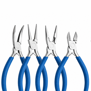 MANAN INSTRUMENTS Juego de Pinzas para Joyería de Acero Inoxidable con Mangos Azules para Manualidades, 5 Piezas, Incluye Pinzas para Anillos - Product Image 2