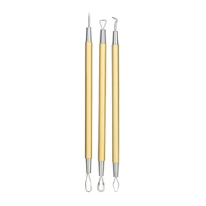 Professional 3 Piece Stainless Steel Comedone Extractor Set Blackhead Remover Acne Treatment Facial Care Tools - Product Image 1