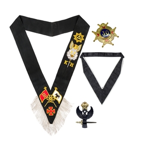 Ensemble de Cérémonie Maçonnique du Rite Écossais 30e Degré : Collier, Écharpe et Bijou d'Officier pour Réunions Maçonniques - Product Image 1