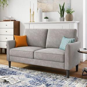 โซฟาหุ้มเบาะแบบปรับแต่งได้ Velro ขนาด 58 นิ้ว สไตล์ร่วมสมัย สำหรับห้องนั่งเล่นขนาดเล็ก น้ำหนัก 1000 กรัม โดย Uber Decor - Product Image 3