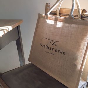 กระเป๋าช้อปปิ้งผ้าลินินเคลือบลามิเนตแบบใช้ซ้ำได้เป็นมิตรกับสิ่งแวดล้อมพร้อมโลโก้สั่งทำ กระเป๋าผ้าปอกระเจาจากบังกลาเทศ - Product Image 1