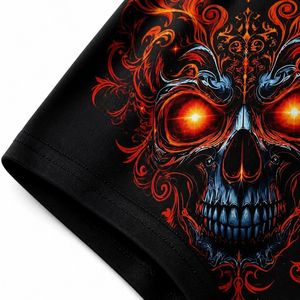 T-shirt personnalisé pour homme avec motif crâne flamboyant 3D, style gothique streetwear, col rond, impression par sublimation, fabrication OEM - Product Image 5