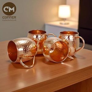 Handmade Hammered Copper <b>Mugs</b> Vintage Style Drinkware for Home Use Eco-Friendly Material Top Quality Low Cost - Product Image 3
