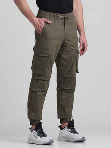 Pantalon cargo pour homme, taille élastique, multi-poches, style streetwear décontracté, vert olive, toile respirante, style automne - Product Image 2