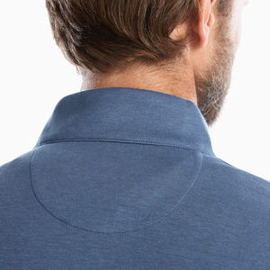 Pull en maille bleu pour homme, col montant zippé, manches longues, coupe classique, couleur unie, décontracté, pour l'automne - Product Image 4