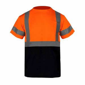 เสื้อยืดทำงาน ANSI แบบสั่งทำพิเศษสำหรับผู้ชาย เสื้อผ้าเพื่อความปลอดภัยแบบโพลีเอสเตอร์ที่มองเห็นได้ชัดเจน พร้อมดีไซน์สะท้อนแสงสำหรับงานอุตสาหกรรมกลางแจ้ง - Product Image 4