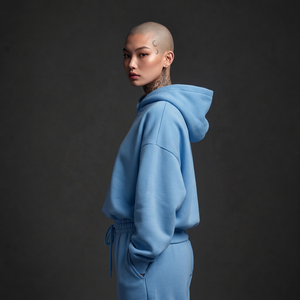 Sweat-shirts vierges en gros, molleton de coton 420 g/m², coupe ample avec ourlet côtelé renforcé pour les startups de vêtements - Product Image 4