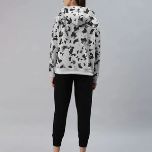 Survêtement décontracté pour femme en molleton 100 % coton, personnalisable, respirant, à capuche, écologique, antibactérien, avec logo personnalisé - Product Image 2