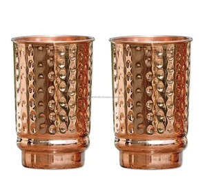 Tasse en cuivre pur 100% faite à la main en verre verre cuivre verres à boire tasse pour Table bureau maison salle de sport Bar Resort avec la meilleure qualité de l'Inde - Product Image 6