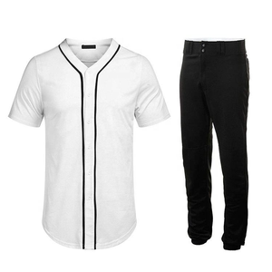 Ensemble uniforme de baseball pour hommes, blanc et bleu, imprimé par sublimation, maillot à manches longues, pantalon, casquette, respirant, séchage rapide, sangle réglable - Product Image 4