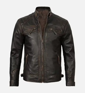 Vestes de motard rétro vintage pour hommes, design personnalisé, nouvelle mode, veste en cuir, faible MOQ - Product Image 3