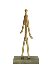 ประติมากรรมรูปคนนามธรรมอะลูมิเนียมสีทองสมัยใหม่ ขนาด 12 นิ้ว รูปปั้นชายสูงเพรียวบางสไตล์มินิมอล ของตกแต่งศิลปะบนโต๊ะสไตล์นอร์ดิกสุดหรู - Product Image 3