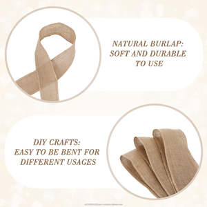 1"(2.5CM) 100% Jute Natural <b>Burlap</b> Fabric Roll 20 Yard Eco-Friendly Jute <b>Ribbon</b> Gift Wrapping Craft Projects Wedding Home - Product Image 6