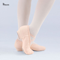 Chaussons de danse classiques en cuir véritable, souples, flexibles, à double semelle, légers, confortables, unisexes, vente en gros RELEVO