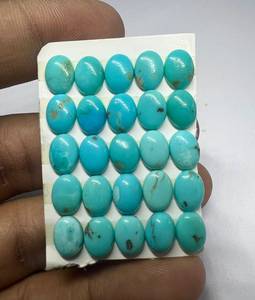 Turquoise américaine naturelle, forme ovale 6x8 mm, cabochons de pierres précieuses en vrac, 12 pièces, prêts à être expédiés - Product Image 3