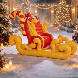 Grande luge de Noël géante en PVC 4*<span class=keywords><strong>3</strong></span>.5*3m, accessoire de photomaton et décoration de fêtes pour la location d'événements, les centres <span class=keywords><strong>commerciaux</strong></span>, les espaces extérieurs et les décorations de Noël - Product Image 4