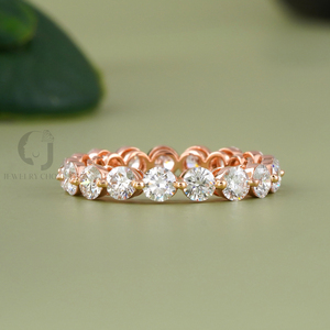 Anillo de Boda Eternity con Diamante Cultivado en Laboratorio de 2.51 CT de Rudakiya Brothers, Oro Rosa de 14K, Certificado IGI, Color E, Anillo Clásico - Product Image 1