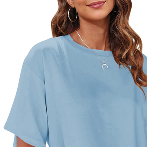 Camiseta Corta de Estilo Clásico para Mujer, Diseño Personalizado, Cuello Redondo, Manga Corta, Algodón, Moda Urbana, Tops Estéticos - Product Image 3