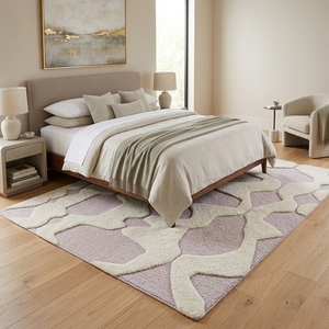 Alfombra de lujo de lana abstracta con mechones, de pelo cortado de altura variable, alfombra personalizada, fabricante mayorista - Product Image 5