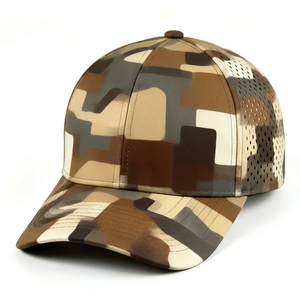 Casquette Snapback Camouflage Personnalisée Marque Privée Logo Découpé au Laser Premium Respirante 6 Panneaux Unisexe Sports de Plein Air Pêche Quatre Saisons OEM - Product Image 1