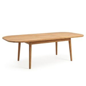 <b>Outdoor</b> <b>Extendable</b> Solid Teak Wood Oval <b>Dining</b> <b>Table</b> with Butterfly Extension for Garden Patio and <b>Dining</b> Room Furniture - Product Image 1