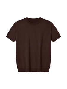 T-shirt à col rond pour homme, manches courtes, coupe ample, couleur unie, tricoté, 100% coton, respirant, décontracté, 200g - Product Image 1