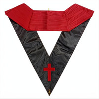 Collier de Maçonnerie AASR 18ème Degré Chevalier Rose Croix, Brodé à la Machine, Rite Écossais, Insignes Maçonniques