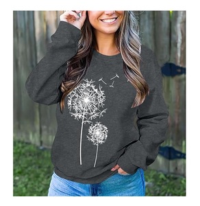 Sudadera de Algodón para Mujer, de Manga Larga, con Estampado en el Hombro, Cómoda, Informal, de Lujo, Personalizada, para Invierno - Product Image 5