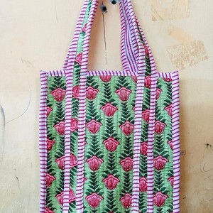 Sac fourre-tout matelassé en coton, sacs de shopping imprimés à la main à motifs floraux bohèmes, sac de plage, sacs de voyage et sacs à bandoulière, cadeaux pour femmes - Product Image 3
