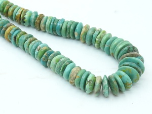 Natural Green Turquoise Polished Coin Wheel Shape Beads Smooth Arizona Turquoise Button Tire <b>Spacer</b> Bead 16 Inch 10-14MM Approx - Product Image 5