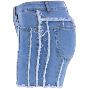 2023 High Street Fashion Summer Casual Lady Zipped <b>Button</b> Women Denim <b>Jeans</b> Shorts - Product Image 4