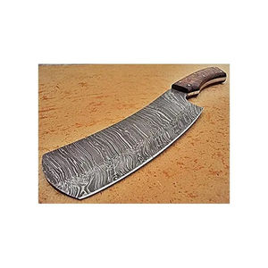 Burraq DIY OEM Custom Handmade Damascus Steel Chef Cleaver Multi-Functional <b>Twist</b> Pattern <b>Knife</b> Leather Sheath Kitchen Use - Product Image 6