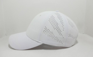 Gorra de Béisbol Blanca de 6 Paneles con Logotipo Personalizado, Corte Láser, Hecha en Vietnam, para Adultos, para Exteriores, Cuatro Estaciones, Alta Calidad, 100% Poliéster - Product Image 2