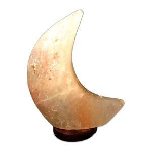 Wholesale Hand Carved Himalayan Pink Salt Lamp Moon Shape Natural Crystal Rock <b>Light</b> - Product Image 4