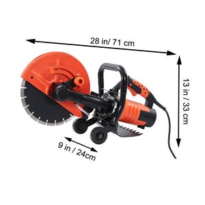 Scie à disque électrique humide 1800W pour la découpe du béton, 12 pouces, profondeur réglable de 4,5 pouces par scie murale - Product Image 5