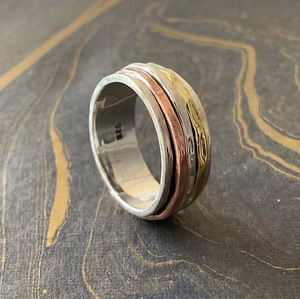 Unisex <b>Spinner</b> <b>Ring</b> 925 Sterling Silver Rotating Band Wholesale Made In India By Jaipur Silver - Product Image 3