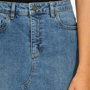 Custom Closure Women Midi Denim Skirts Plain Dyed And Breathable Women Midi Denim Skirts - Product Image 6