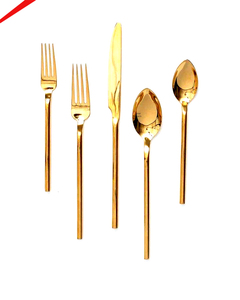 Cubiertos de Lujo en Acero Inoxidable Dorado, Juego de Cubiertos Dorados, Vajilla Real para Restaurantes - Product Image 1