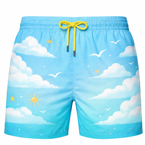 Shorts de bain personnalisés à changement de couleur, réactifs à l'eau, maillots de bain décontractés d'été avec poche zippée, fournisseur OEM - Product Image 4
