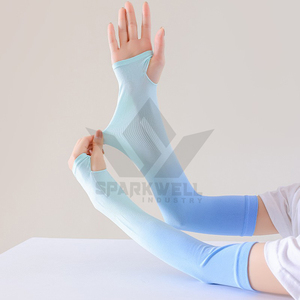 Manchon de cyclisme unisexe en Spandex et Polyester, anti-UV, sans couture, couleur unie blanc menthe, taille adulte - Product Image 2