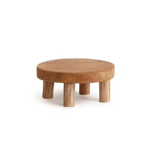 Support à gâteau rond en bois de manguier naturel, design très tendance, best-seller, pour la décoration de la maison - Product Image 2