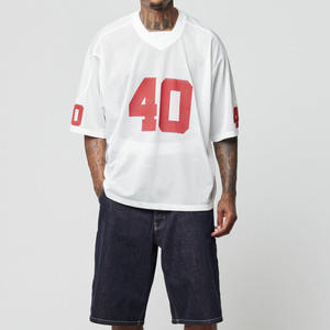 Maillot de football américain en maille 100 % polyester pour sublimation, coupe oversize et carrée, numéro personnalisé pour marques de mode - Product Image 6