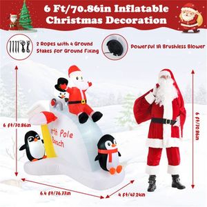 6 Feet Inflatable Penguins and Santa Outdoor Holiday Yard Decorations Festive Christmas Decorations for the Yard - Product Image 3