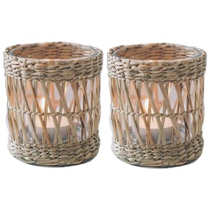 Porte-bougie en bois d'acacia style bohème en macramé, vente en gros |   Fait main - Product Image 1