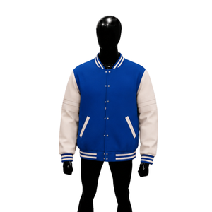 CLASSIC BLUE <b>ATHLETIC</b> LETTERMAN VARSITY JACKET FOR MEN EVERYDAY CASUAL Color Button Closure Turn-down Collar Regular Fit Autumn - Product Image 1